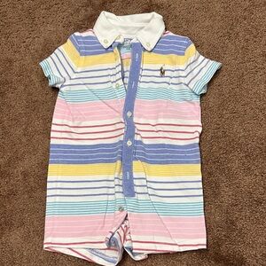 Ralph Lauren Striped One Piece - Blue, Yellow, Pink, White